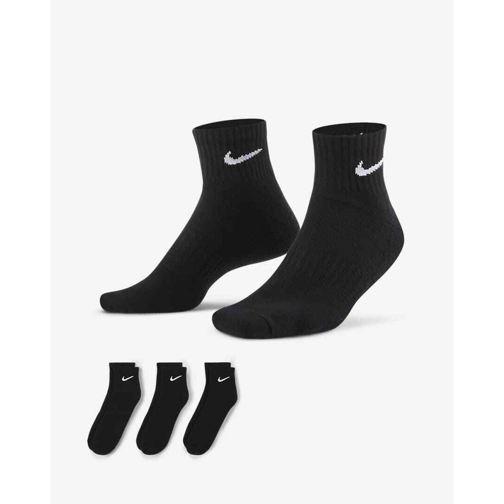 Nike Everyday Cushioned Ankle Socks Black SX7667-010 Size Small (W 4–6) NWT
